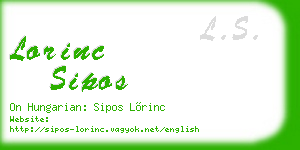 lorinc sipos business card
